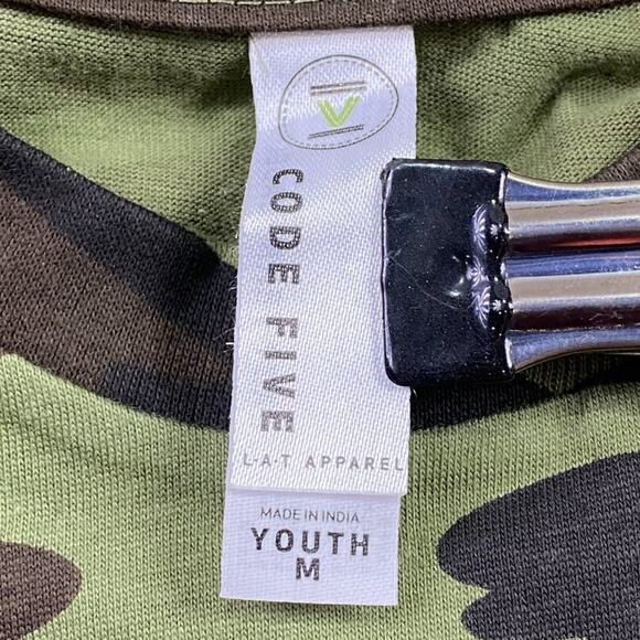 Code Five "Big Brother" Youth Green Woodland Camo Short Sleeve Tee Youth Medium - Picture 4 of 12